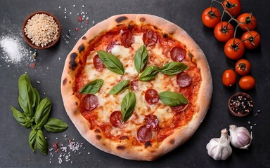 Pizza. Traditional Italian cuisine fast food. Gourmet fresh delicious homemade pizza. European snack