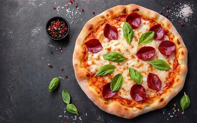 Pizza. Traditional Italian cuisine fast food. Gourmet fresh delicious homemade pizza. European snack