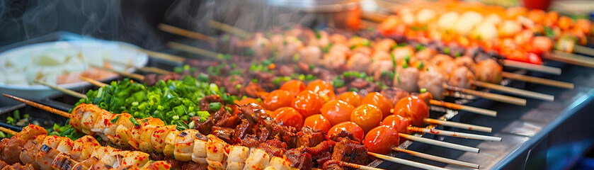 Asian street food tour realistic bustling markets and savory snacks