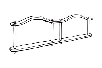 Vector drawing. Old wooden yoke