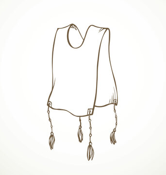Vector drawing. Jewish clothing tzitzit