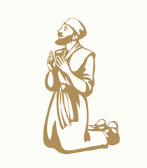 Vector drawing. Jesus heal the man