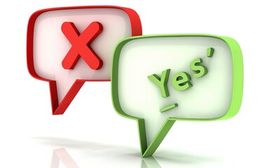 Yes - No speech bubbles , This is a 3d rendered computer generated image. Isolated on white