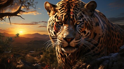 Vicious tiger in the wild. 