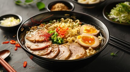Pork Tonkotsu Ramen (Japanese ramen noodles)