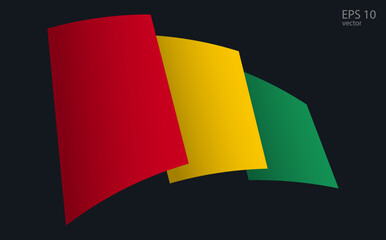 Waving Vector flag of Guinea. National flag waving symbol. Banner design element.
