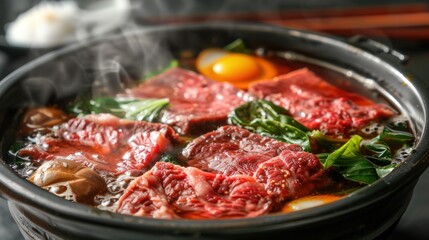 Fototapeta premium Sukiyaki (Japanese beef hot pot)