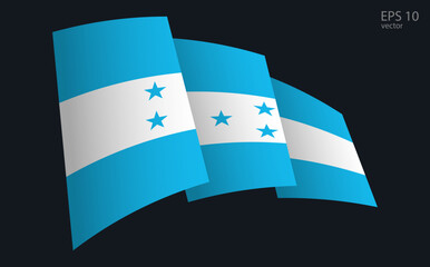Waving Vector flag of Honduras. National flag waving symbol. Banner design element.
