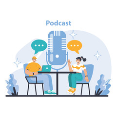 Mass media concept. Flat vector illustration.