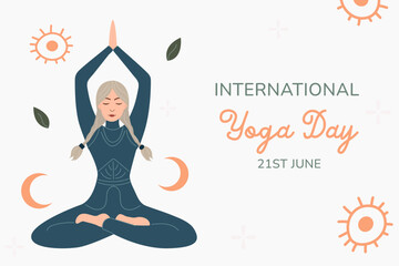 International day of yoga background concept