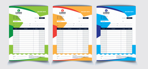 Delivery Note Pad Design 