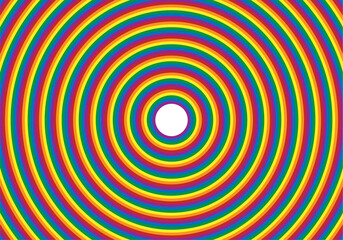 Fondo con bandera en círculo lgbtiq concéntrico. 