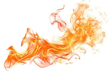Obraz premium Fire design element isolated on white background Generative Ai 