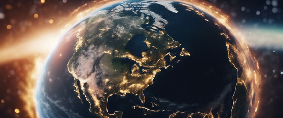 Meraviglia Spaziale- Prospettiva Dettagliata della Terra dall'Orbita - obrazy, fototapety, plakaty