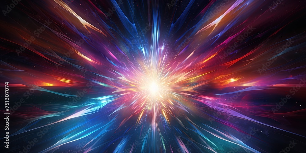 Aufkleber eye-catching digital image depicting an abstract and colorful burst of energy in a cosmic-like setti
