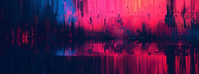 pixel art, glitch effect , background texture, red blue
