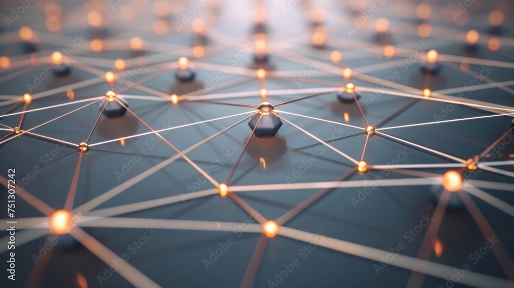 Poster 3d rendering of network business concept