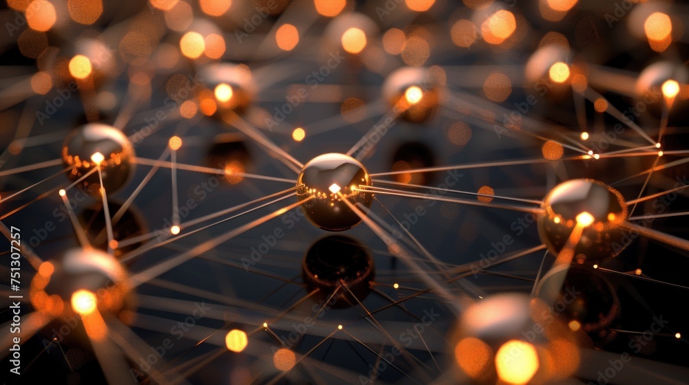 Poster 3d rendering of network business concept