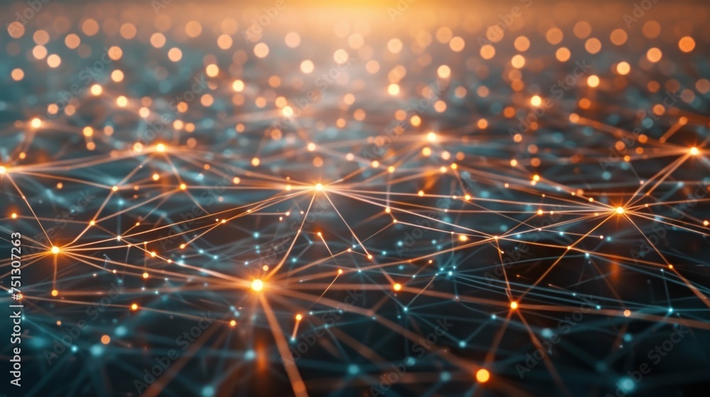 Poster 3d rendering of network business concept