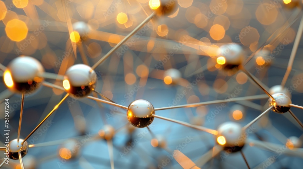 Poster 3d rendering of network business concept