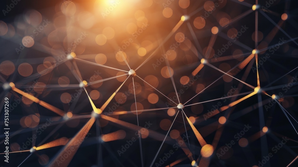 Poster 3d rendering of network business concept