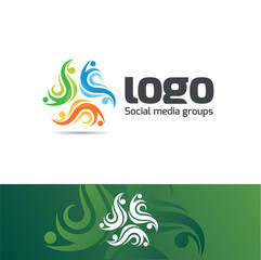 logo people community circle abstract design concept online Academy Resources Consulting Company, sports club, running club and fitness vector logo design template Global Community Logo 