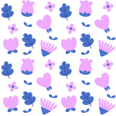 hello spring cute feminine hand drawn abstract flower symbol object white vector illustration