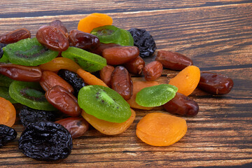 Dry fruits on  wood