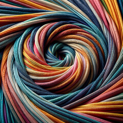 a close up of a multi colored rope, a stock photo , shutterstock, cubism, stockphoto, angular, creative commons attribution