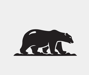 silhouette of bear  vector illustration on a white background 