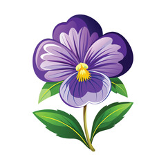 Pansy Flower Illustration on White Background