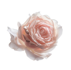 Beauty bloom rose closeup on white backgrounds