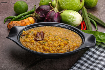 Indian cuisine Dal Tadka soup