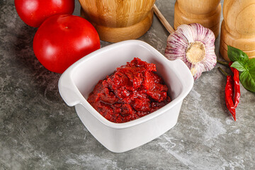 Natural organic red tomato paste