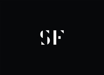 SF Letter Logo Design with Creative Modern Trendy Typography and Black Colors.
