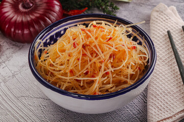 Asian spicy glass noodle salad