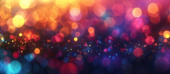 Colorful lights create a blurry, abstract scene against a dark background in this vibrant and mesmerizing photograph. The bokeh effect adds a lively and dynamic element to the composition.