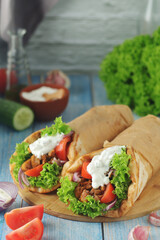 A traditional dish of Greece - gyros	