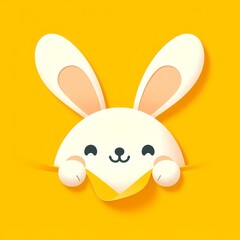 vector illustration of cute easter bunny