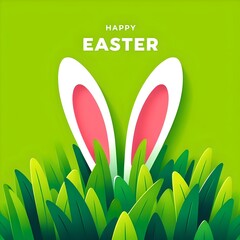 vector illustration of cute easter bunny