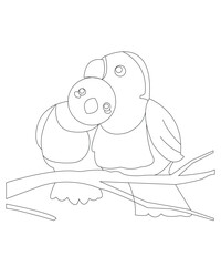 Love birds coloring page for kids