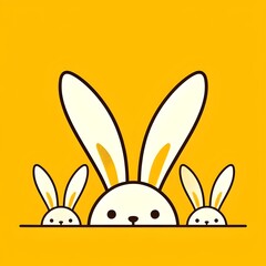 vector illustration of cute easter bunny