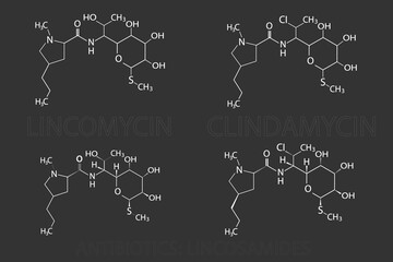 antibiotics lincosamides molecular skeletal chemical formula