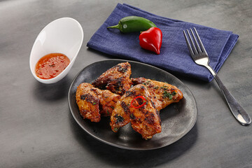 Buffalo grilled chicken wings barbecue
