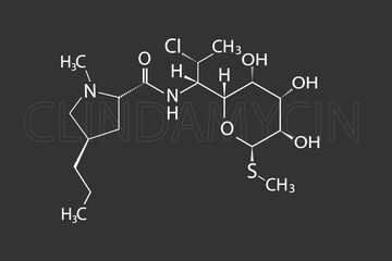 clindamycin molecular skeletal chemical formula
