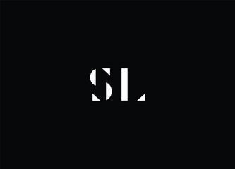 SL Letter Logo Design with Creative Modern Trendy Typography and Black Colors.
