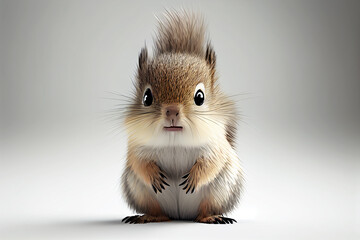 A squirrel on a light background.  - obrazy, fototapety, plakaty