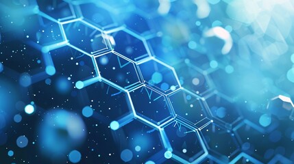 a blue white hexagonal high tech network abstract background