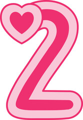 2 Two Heart Valentine Day Number