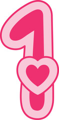 1 One Heart Valentine Day Number